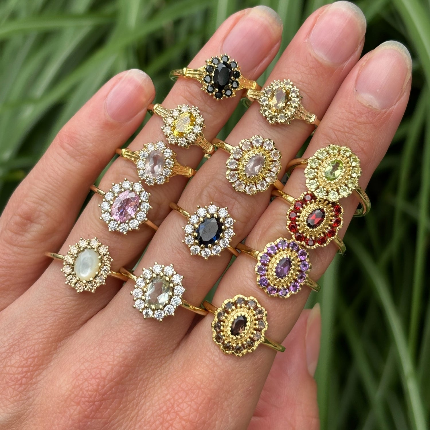 Lady Diana Ring Green Amethyst